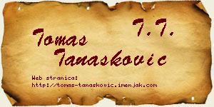 Tomas Tanasković vizit kartica